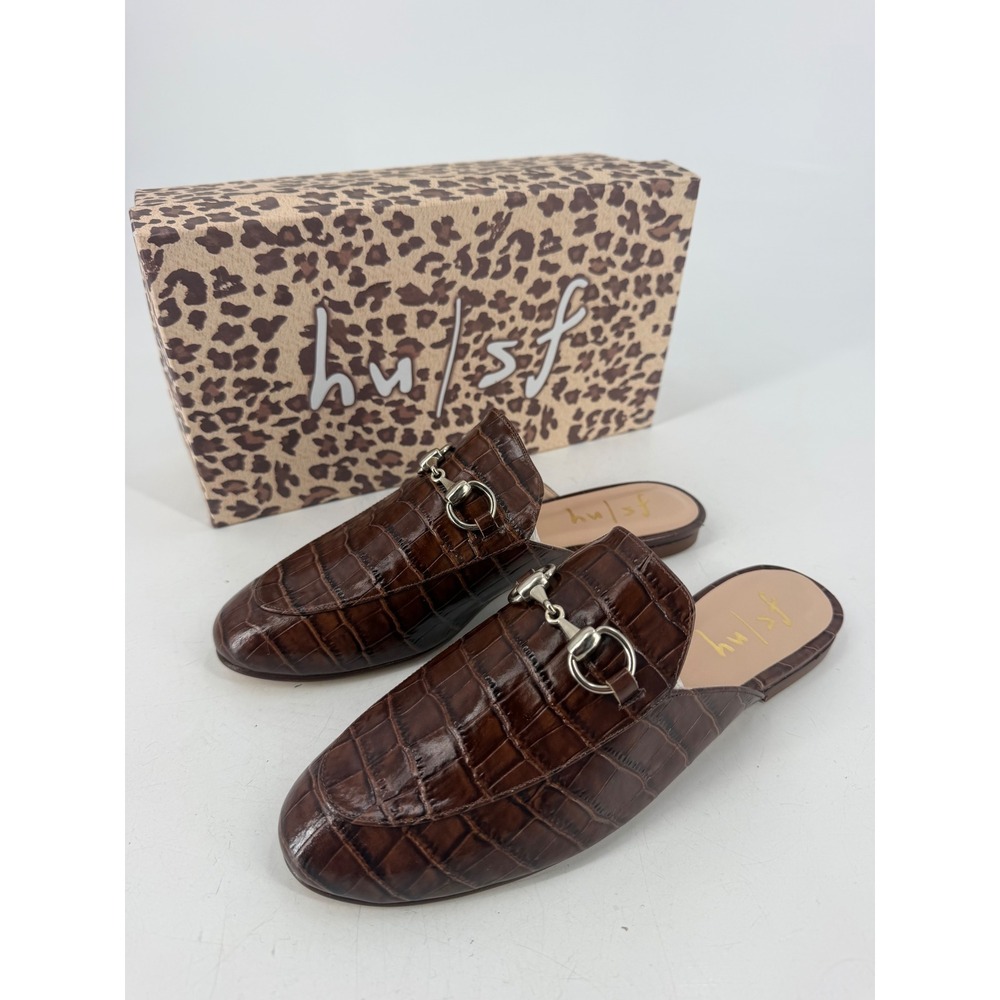 French Sole Cape Mules Size 9 Brandy Croco Leather Bit Preppy nwt Old Money